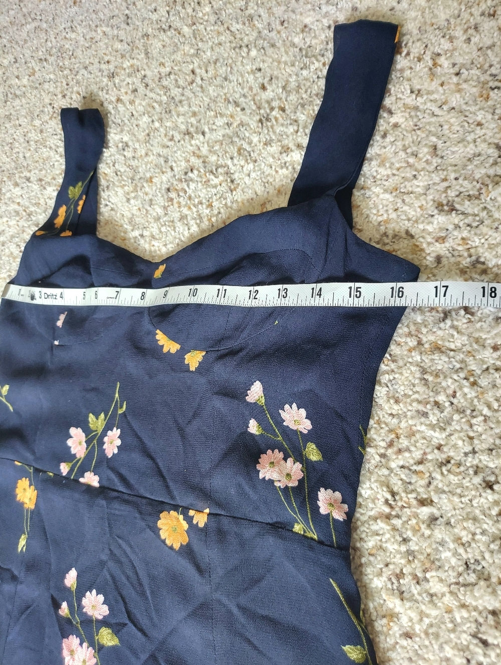 Reformation Fulton Floral Navy Blue Midi Dress Princess Margaret Size 10 - Picture 10 of 15
